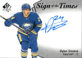 2021-22 Dylan Cozens Upper Deck SP Authentic SIGN OF THE TIMES AUTOGRAPH AUTO #SOTT-DC Buffalo Sabres