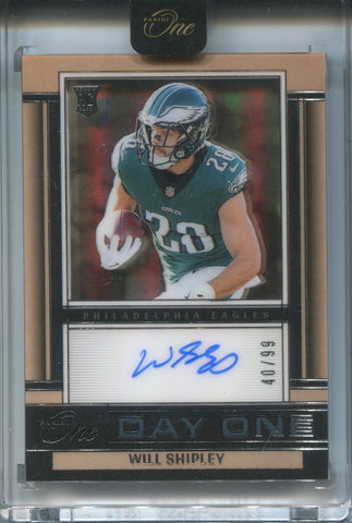 2024 Will Shipley Panini One DAY ONE ROOKIE AUTO 40/99 AUTOGRAPH #141 Philadelphia Eagles