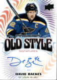 2024-25 David Backes Upper Deck Premier OLD STYLE SIGNATURES AUTOGRAPH AUTO #OS-DB St. Louis Blues