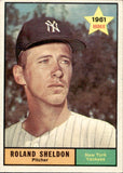 1961 Roland Sheldon Topps ROOKIE RC #541 New York Yankees 1 BV$50 *HIGH NUMBER*