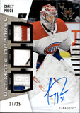 2025-26 Carey Price Upper Deck Ultimate Collection ULTIMATE APPAREL 17/25 PATCH STICK PATCH #UA-CP Montreal Canadiens