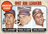 1968 Topps 1967 AMERICAN LEAGUE RBI LEADERS YASTRZEMSKI KILLEBREW ROBINSON #4 Red Sox Twins Orioles BV$15