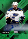 2021-22 Jordan Kyrou Upper Deck Synergy FX AUTOGRAPH GREEN 56/99 AUTO #FX-JK St. Louis Blues