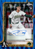 2025 CJ Alexander Topps Chrome Update AUTOGRAPH ROOKIE BLUE RAYWAVE REFRACTOR 67/150 AUTO RC #RA-CA Oakland A's