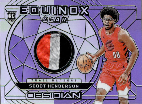 2023-24 Scoot Henderson Panini Obsidian ROOKIE EQUINOX ELECTRIC PURPLE FLOOD PATCH 24/49 RELIC #EG-SCO Portland Trail Blazers