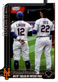 2025 Juan Soto Francisco Lindor Topps Update Series GOLDEN MIRROR VARIATION #US260 New York Mets