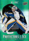 2024-25 Jordan Binnington Upper Deck Allure PROTECTORS OF THE ICE GREEN SPECTRUM 72/99 #PI-3 St. Louis Blues
