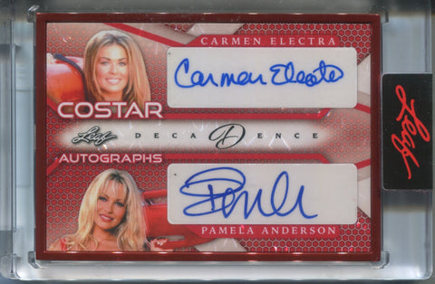 2023 Carmen Electra Pamela Anderson Leaf Decadence CO-STAR DUAL AUTOGRAPHS AUTO #CA-6