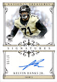 2025 Kelvin Banks Jr. Panini National Treasures ROOKIE SIGNATURES AUTOGRAPH 97/99 RC AUTO #SIG-KBJ New Orleans Saints