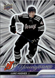 2023-24 Luke Hughes Upper Deck Series 1 SILVER OUTBURST YOUNG GUNS ROOKIE RC #248 New Jersey Devils