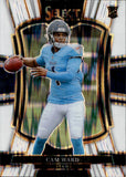 2025 Cam Ward Panini Select PREMIER LEVEL WHITE SHOCK PRIZM ROOKIE 130/799 RC #126 Tennesse Titans