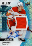 2023-24 Connor Zary Upper Deck Allure BLUE LINE AUTO JERSEY ROOKIE 58/75 AUTOGRAPH RC #131 Calgary Flames