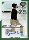 2025 Ryan Wideman Panini Prospect Edition GREEN PRIZM AUTOGRAPH AUTO #5 San Diego Padres