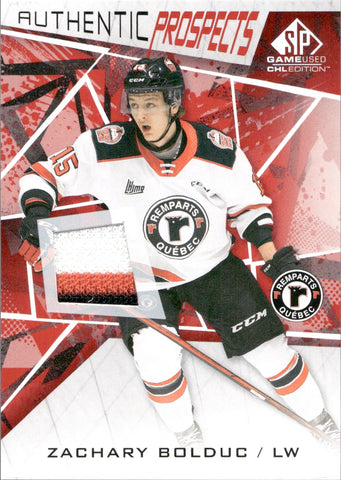 2021-22 Zachary Bolduc Upper Deck SP Game Used CHL AUTHENTIC PROSPECTS GAME-USED JERSEY #48 Quebec Remparts 1