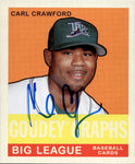 2007 Carl Crawford Upper Deck Goudey GRAPHS MINI AUTO AUTOGRAPH #GG-CC Tampa Bay Rays