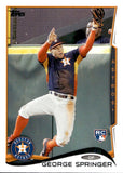 2014 George Springer Topps Update Series JUMPING CATCH ROOKIE SP PHOTO VARIATION RC #US-10 Houston Astros