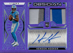 2023 Hendon Hooker Panini Obsidian PURPLE ROOKIE DUAL PATCH AUTO 08/30 AUTOGRAPH RELIC #RJI-HHO Detroit Lions