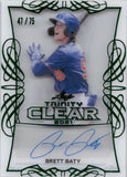 2021 Brett Baty Leaf Trinity CLEAR GREEN AUTOGRAPH 47/75 AUTO #CA-BB1 New York Mets