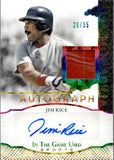 2024 Jim Rice Leaf In The Game Used RAINBOW HOLO AUTOGRAPH GAME-USED MEMORABILIA 20/35 AUTO JERSEY PATCH #IGA-JR1 Boston Red Sox