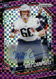 2025 Will Campbell Panini Prizm PURPLE POWER PRIZM ROOKIE AUTOGRAPH 30/49 RC AUTO #312 New England Patriots