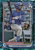2024 Josue De Paula Bowman Draft Chrome AQUA LUNAR CRATER REFRACTOR 34/125 #BDC-47 Los Angeles Dodgers