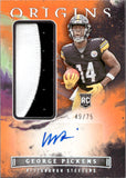 2022 George Pickens Panini Origins ROOKIE PATCH AUTO ORANGE 49/75 RC AUTOGRAPH #168 Pittsburgh Steelers