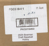 2025 Bowman Draft Baseball Hobby, 8 Box Case *RELEASES 1/14*