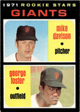 1971 Mike Davison George Foster Topps ROOKIE STARS #276 San Francisco Giants BV$50