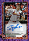 2025 Michael McGreevy Topps Chrome Update PURPLE SPECKLE REFRACTOR AUTOGRAPH ROOKIE 255/299 AUTO RC #CRDA-MM St. Louis Cardinals