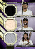 2024 Ke'Bryan Hayes Andrew McCutchen Oneil Cruz Topps Triple Threads RELIC COMBO PURPLE 26/27 JERSEY BAT #RCC-HMO Pittsburgh Pirates