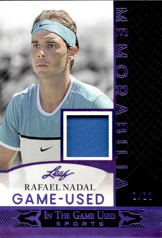 2024 Rafael Nadal Leaf In the Game Used GAME-USED MEMORABILIA SHIRT RELIC PURPLE 1/12 #GUM-46 Tennis Legend