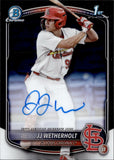 2025 JJ Wetherholt Bowman Chrome Prospects 1ST BOWMAN AUTOGRAPH AUTO #CPA-JW St. Louis Cardinals