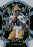 2020 Jordan Love Panini Select CONCOURSE LIGHT BLUE PRIZM DIE-CUT ROOKIE RC #47 Green Bay Packers