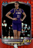2025-26 ZaKiyah Johnson Bowman University Chrome 1ST BOWMAN RED GEOMETRIC REFRACTOR 3/5 #BCP-73 LSU Tigers