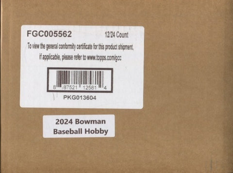 *NEW* 2024 Bowman Baseball Hobby, 12 Box Case