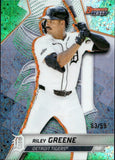 2025 Riley Greene Bowman's Best GREEN MINI-DIAMOND REFRACTOR 63/99 #59 Detroit Tigers