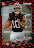 2025 Quinshon Judkins Panini Prizm BLACK & RED CHECKER PRIZM ROOKIE RC #313 Cleveland Browns