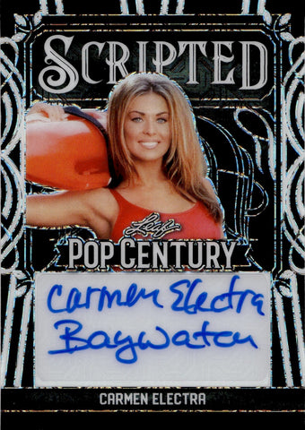 2024 Carmen Electra Leaf Pop Century BLACK SCRIPTED AUTO 1/2 AUTOGRAPH INCRIPTION BAYWATCH #SC-CE1