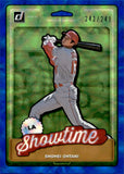 2019 Shohei Ohtani Panini Donruss NICKNAMES BLUE 243/249 SHOWTIME #N6 Los Angeles Angels