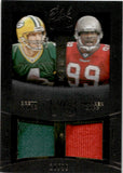 2014 Brett Favre Warren Sapp Panini Black Gold VS GAME-WORN JERSEYS 28/99 #VS-FS Green Bay Packers Tampa Bay Buccaneers