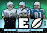 2007 Tom Brady Laurence Maroney Randy Moss Topps Triple Threads TRIPLE EMERALD JERSEY 6/18 RELIC #TTRC-2 New England Patriots