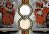 2024 Mike Trout Shohei Ohtani Topps Tribute DUAL RELIC 55/75 JERSEY BAT #DR2-TO Los Angeles Angels
