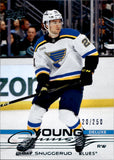 2025-26 Jimmy Snuggerud Upper Deck Series 1 DELUXE YOUNG GUNS ROOKIE 120/250 RC #207 St. Louis Blues