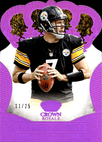 2013 Ben Roethlisberger Panini Crown Royale PURPLE HOLOFOIL 11/25 #13 Pittsburgh Steelers