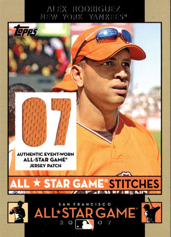 2007 Alex Rodriguez Topps ALL STAR STITCHES JERSEY RELIC #AS-AR New York Yankees