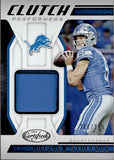 2018 Matthew Stafford Panini Certified CLUTCH PERFORMERS JERSEY PATCH 266/399 #CP-MS Detroit Lions
