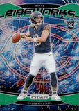 2024 Caleb Williams Panini Prizm FIREWORKS GREEN PRIZM ROOKIE RC #25 Chicago Bears