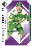 2023-24 Matt Boldy Upper Deck SP AUTHENTIC PROFILES PURPLE 7/99 #AP-8 Minnesota Wild