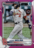 2021 Yadier Molina Bowman Chrome FUCHSIA REFRACTOR 235/299 #99 St. Louis Cardinals