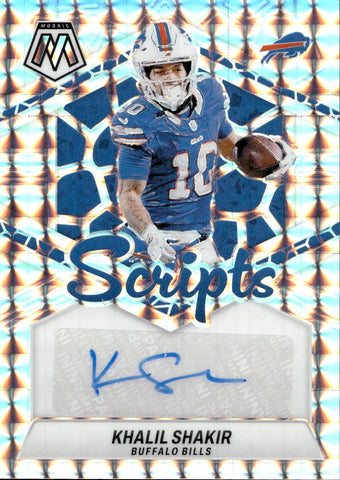 2024 Khalil Shakir Panini Mosaic SCRIPTS AUTOGRAPH AUTO #SC-KSH Buffalo Bills